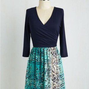 Modcloth Gilli Review From the Top Teal Fronds Dress